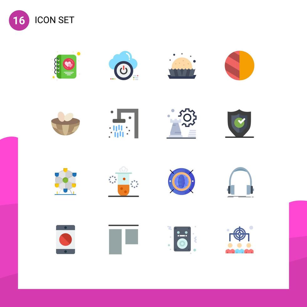 Modern Set of 16 Flat Colors and symbols such as easter shadow off photo sweets Editable Pack of Creative Vector Design Elements