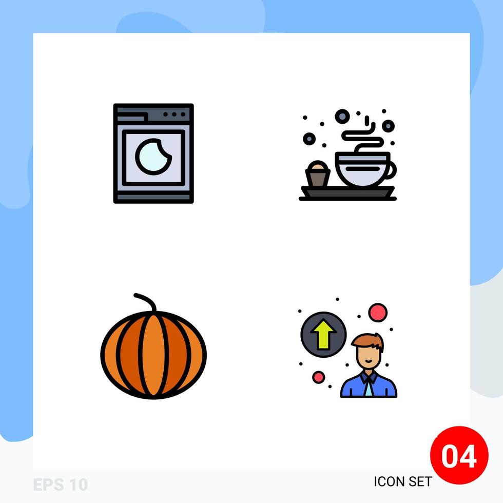 paquete de iconos de vector de stock de 4 signos y símbolos de línea para cocinar elementos de diseño de vector editables de concepto de promoción de té limpio de gradación personal