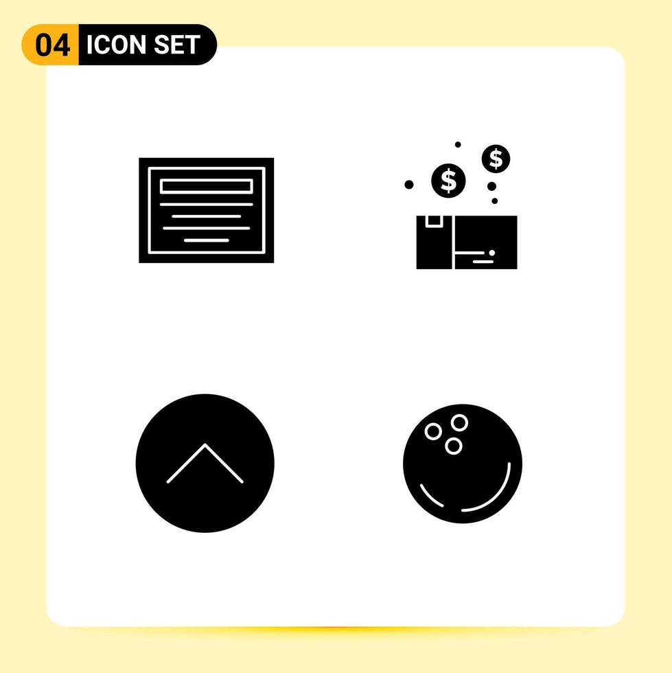 paquete de iconos de vectores de stock de 4 signos y símbolos de línea para el paquete de medios educativos elementos de diseño de vectores editables multimedia