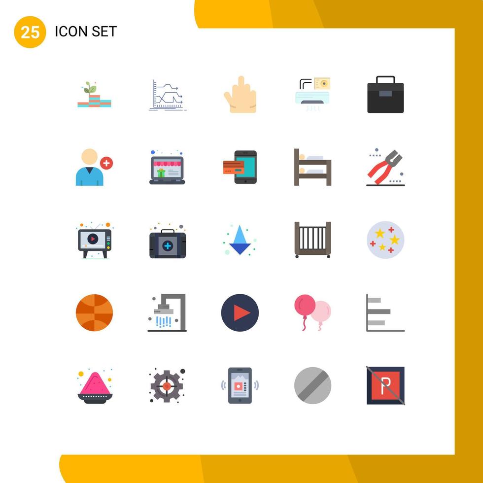 Set of 25 Modern UI Icons Symbols Signs for equipment room prediction ac air Editable Vector Design Elements