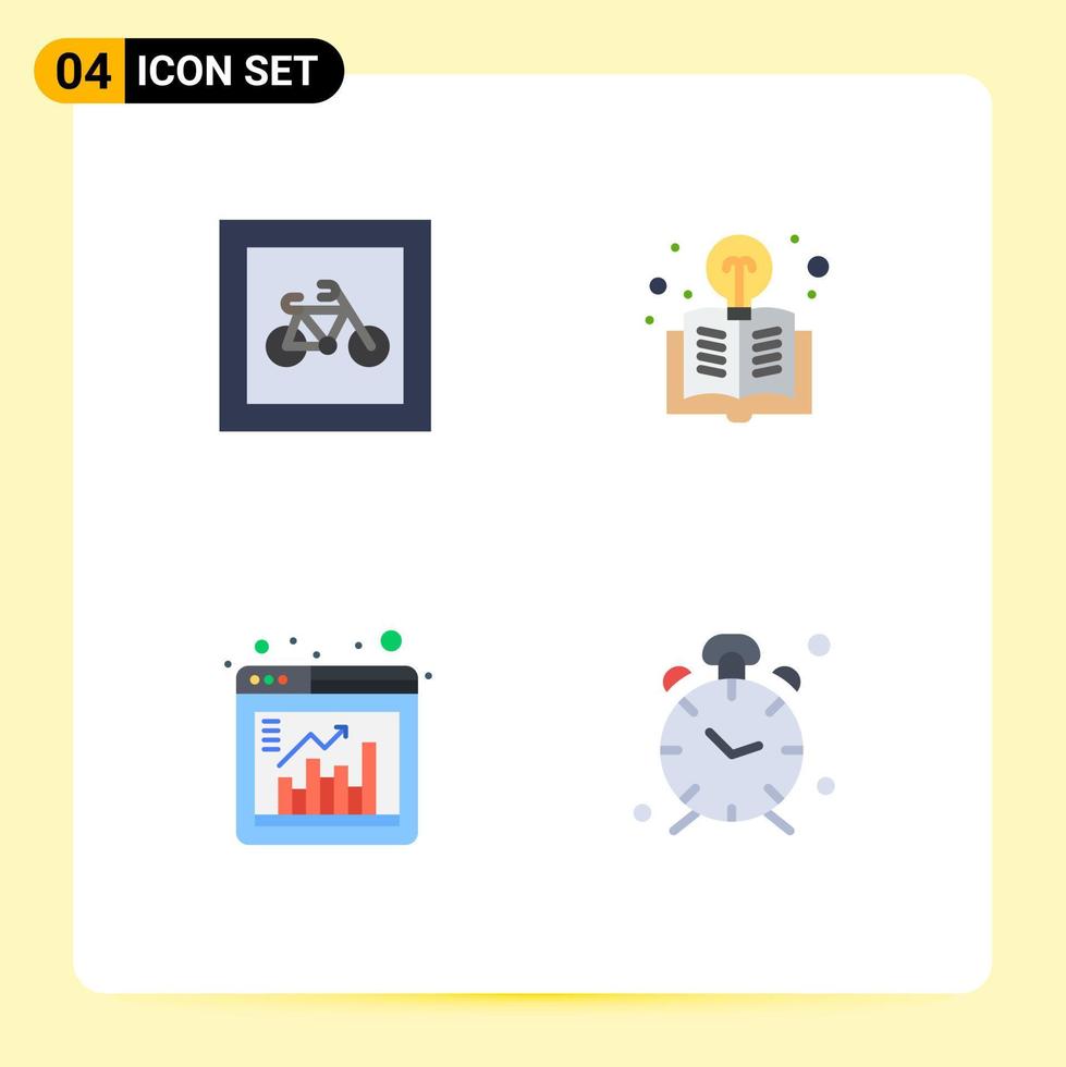 Set of 4 Modern UI Icons Symbols Signs for car window transport education browser Editable Vector Design Elements