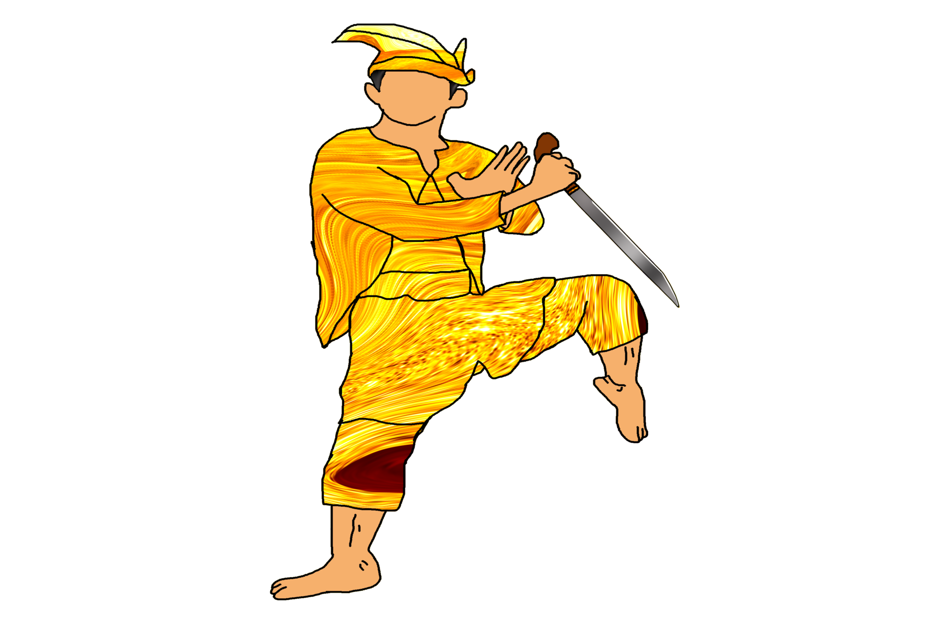 Silat Warrior Doing Step Stand One Leg With Hand Hold Machete 17901570 PNG silat-warrior-doing-step-stand-one-leg-with-hand-hold-machete-17901570-png