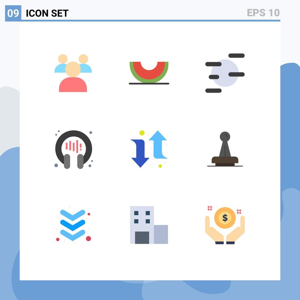 Pack of 9 Modern Flat Colors Signs and Symbols for Web Print Media such as right arrow science support conversation Editable Vector Design Elements