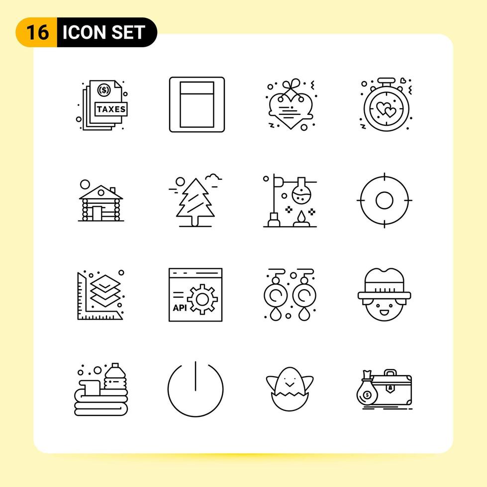 16 iconos creativos para el diseño moderno de sitios web y aplicaciones móviles receptivas 16 símbolos de contorno signos sobre fondo blanco paquete de 16 iconos vector