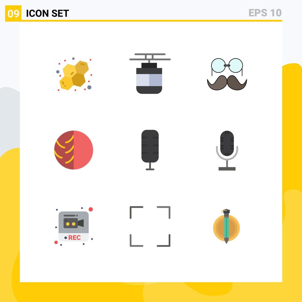 Set of 9 Modern UI Icons Symbols Signs for skin care dry skin moustache dermatology men Editable Vector Design Elements