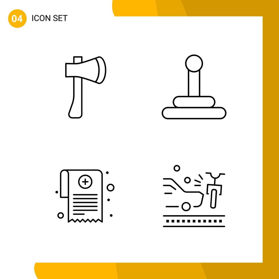 4 Icon Set Line Style Icon Pack Outline Symbols isolated on White Backgound for Responsive Website Designing vector