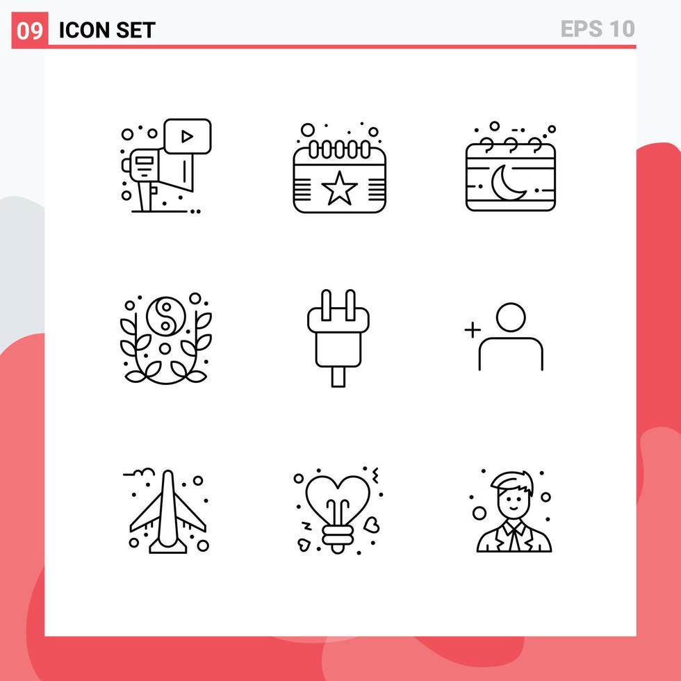 9 Creative Icons Modern Signs and Symbols of celebrate year calendar new moon Editable Vector Design Elements