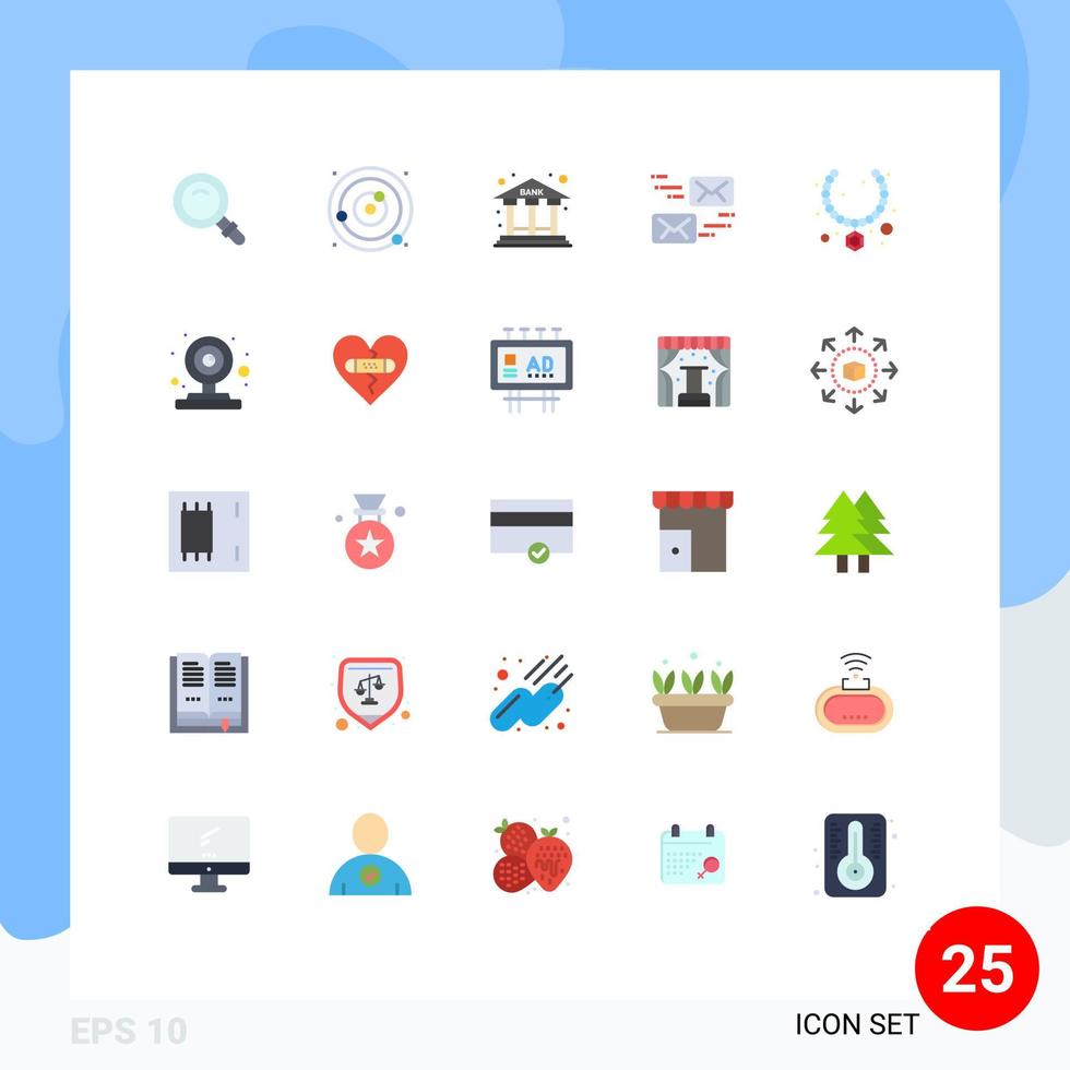 25 iconos creativos, signos y símbolos modernos de esfera de marketing de joyas, creación de correo, elementos de diseño vectorial editables vector