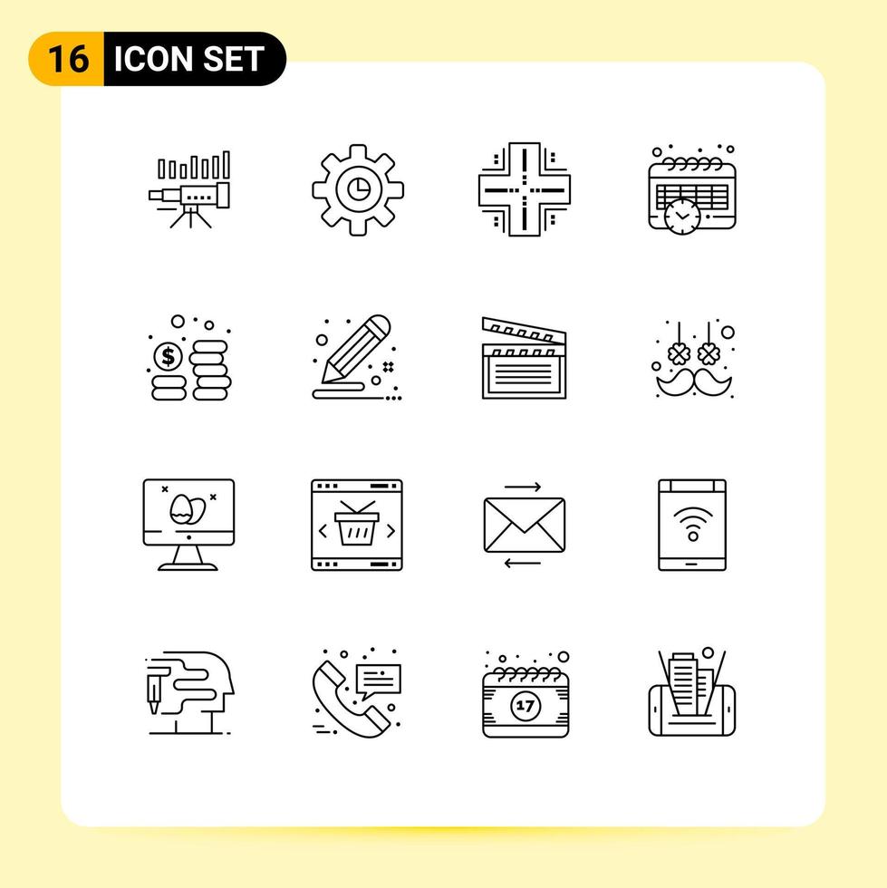 16 Outline concept for Websites Mobile and Apps schedule server marketing mainframe database Editable Vector Design Elements