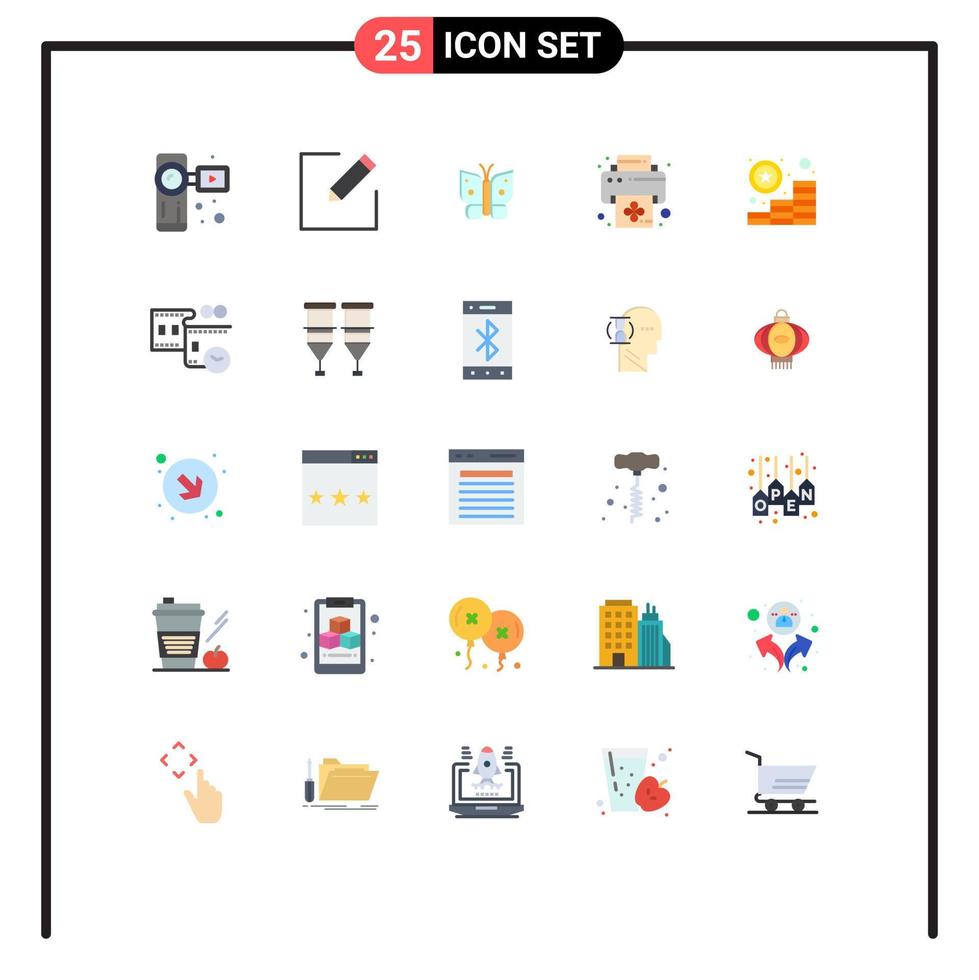 25 Universal Flat Colors Set for Web and Mobile Applications money star freedom coins print Editable Vector Design Elements