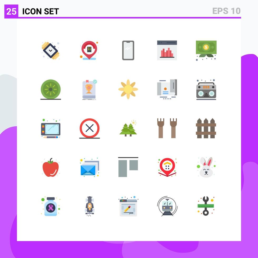 Universal Icon Symbols Group of 25 Modern Flat Colors of user communication phone coding samsung Editable Vector Design Elements