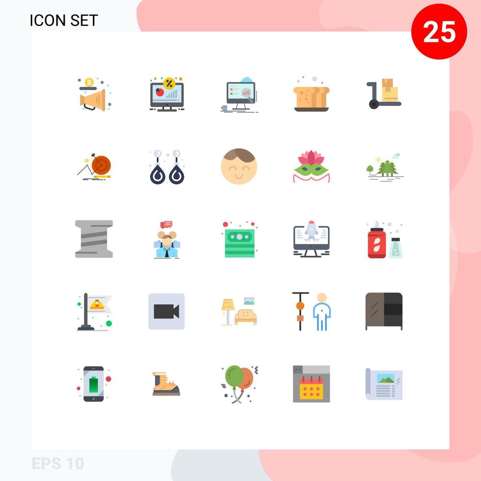 Stock Vector Icon Pack of 25 Line Signs and Symbols for food baking screen bakery laptop Editable Vector Design Elements