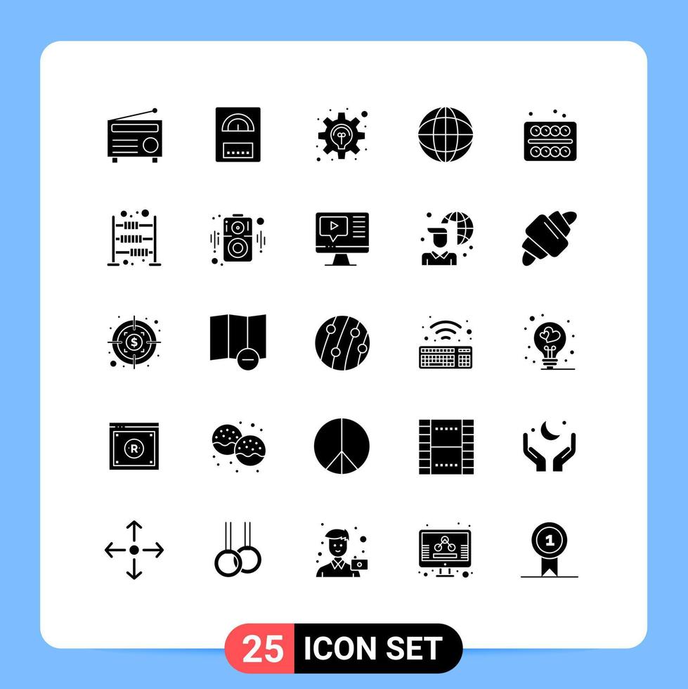 Stock Vector Icon Pack of 25 Line Signs and Symbols for student painting idea office finance Editable Vector Design Elements