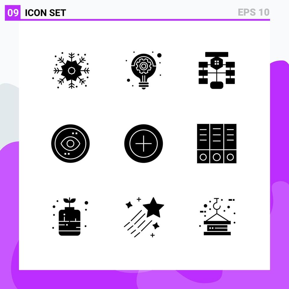 9 Universal Solid Glyphs Set for Web and Mobile Applications finance ui flow interface browser Editable Vector Design Elements