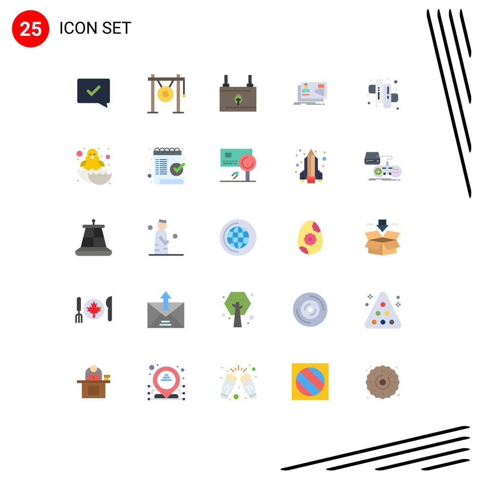 Set of 25 Modern UI Icons Symbols Signs for card user sound id electricity Editable Vector Design Elements