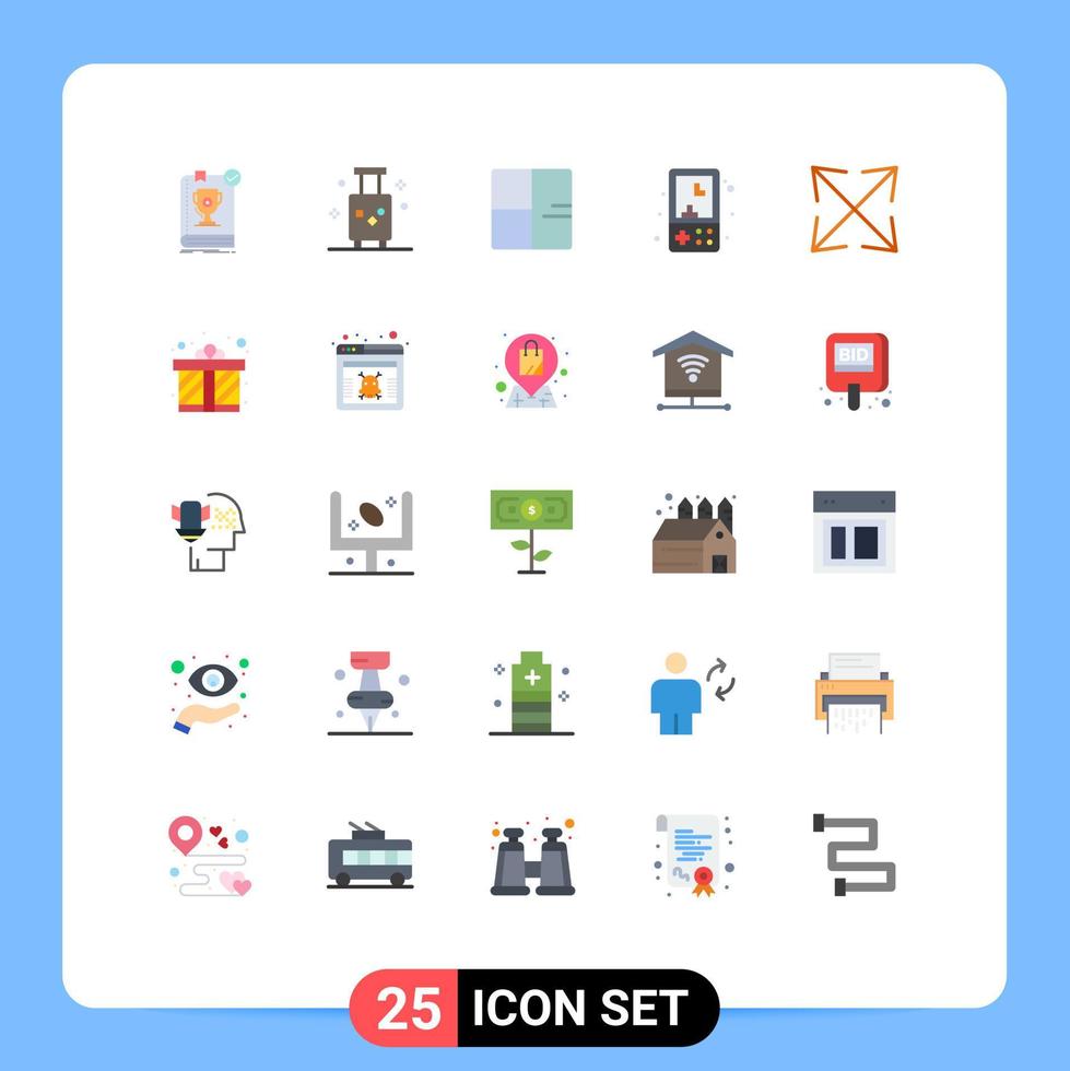 Stock Vector Icon Pack of 25 Line Signs and Symbols for games electronics summer plant buildings Editable Vector Design Elements