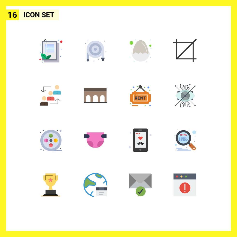 Modern Set of 16 Flat Colors and symbols such as ladder advancement baby career crop Editable Pack of Creative Vector Design Elements