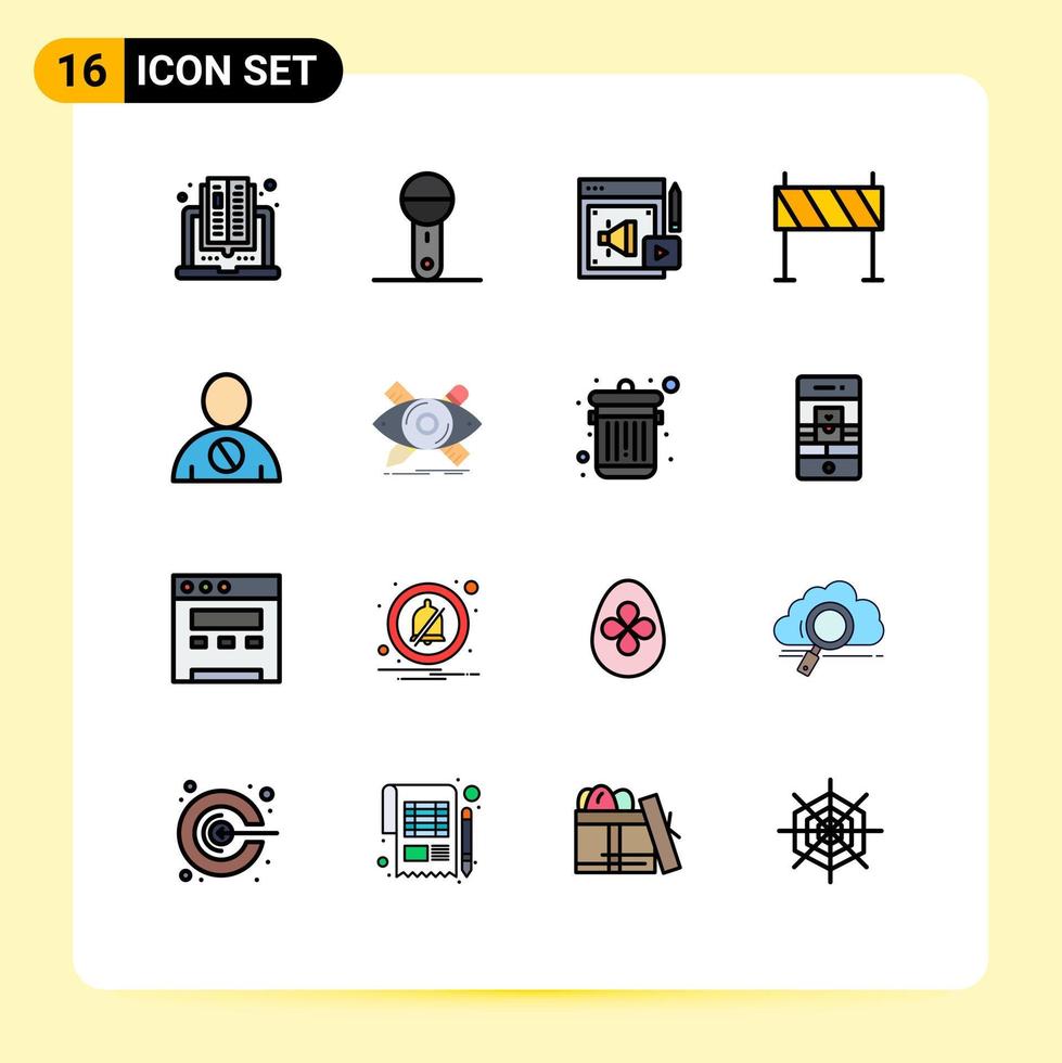 16 Creative Icons Modern Signs and Symbols of road construction technology buildings megaphone Editable Creative Vector Design Elements
