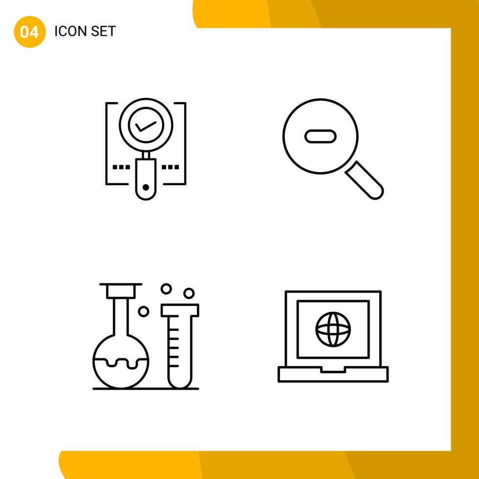 4 Icon Set Line Style Icon Pack Outline Symbols isolated on White Backgound for Responsive Website Designing vector