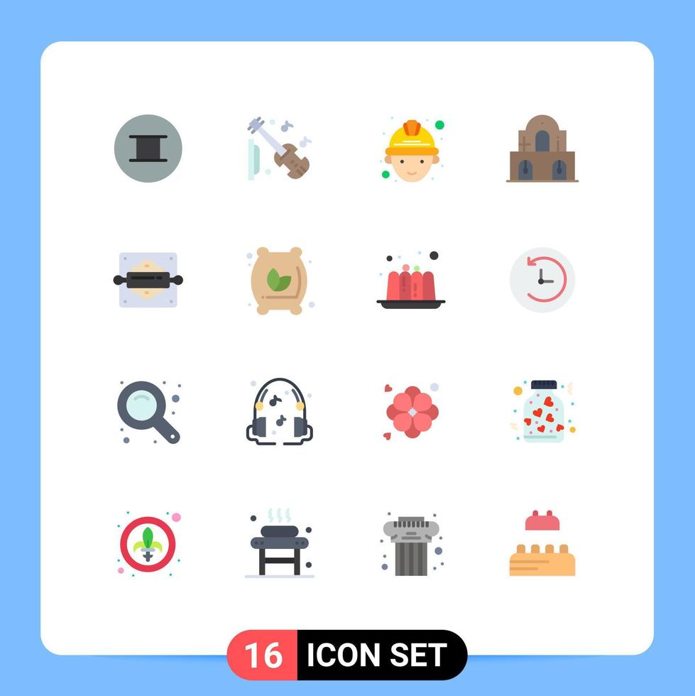 paquete de iconos de vector de stock de 16 signos y símbolos de línea para el rodillo de pan hornear minero panadería iglesia paquete editable de elementos creativos de diseño de vectores