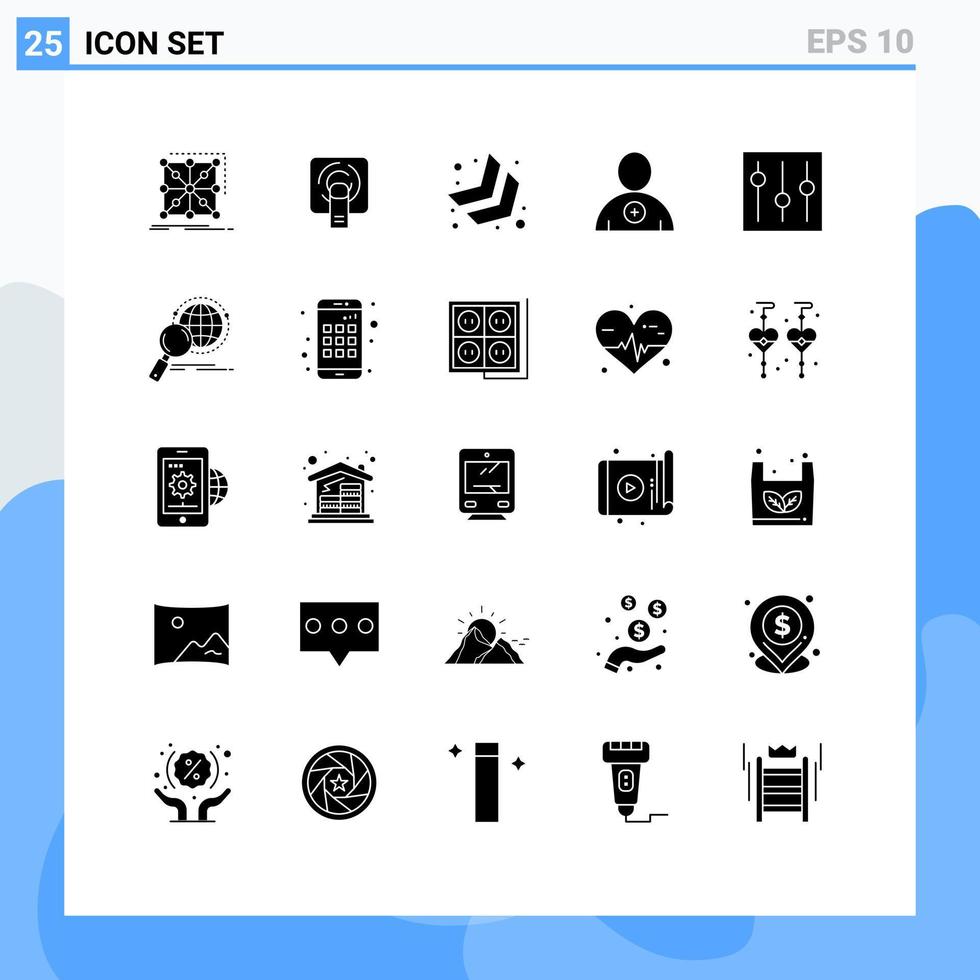 Set of 25 Modern UI Icons Symbols Signs for interface basic screen user follow Editable Vector Design Elements