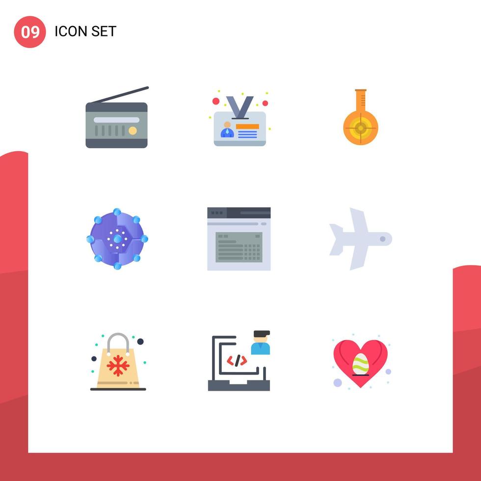 Editable Vector Line Pack of 9 Simple Flat Colors of share connectivity chemical computing share target Editable Vector Design Elements