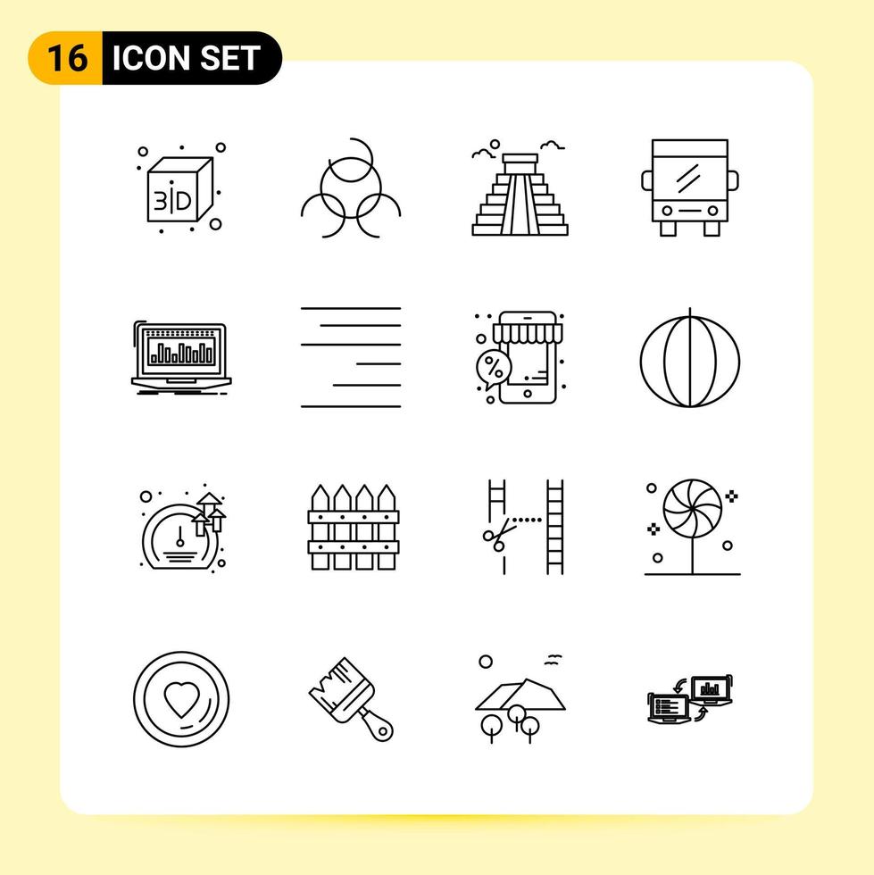 16 Creative Icons for Modern website design and responsive mobile apps 16 Outline Symbols Signs on White Background 16 Icon Pack vector