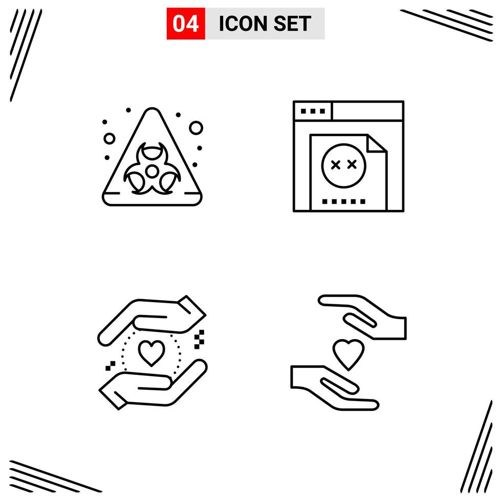 4 Icons Line Style Grid Based Creative Outline Symbols for Website Design Simple Line Icon Signs Isolated on White Background 4 Icon Set vector