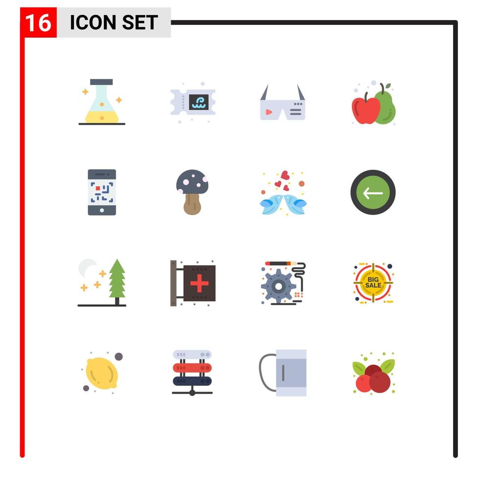 16 Creative Icons Modern Signs and Symbols of technology phone digital barcode food Editable Pack of Creative Vector Design Elements