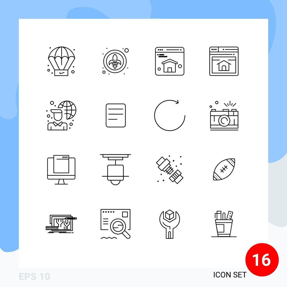 16 Outline concept for Websites Mobile and Apps network internet connectivity homepage internet webpage Editable Vector Design Elements