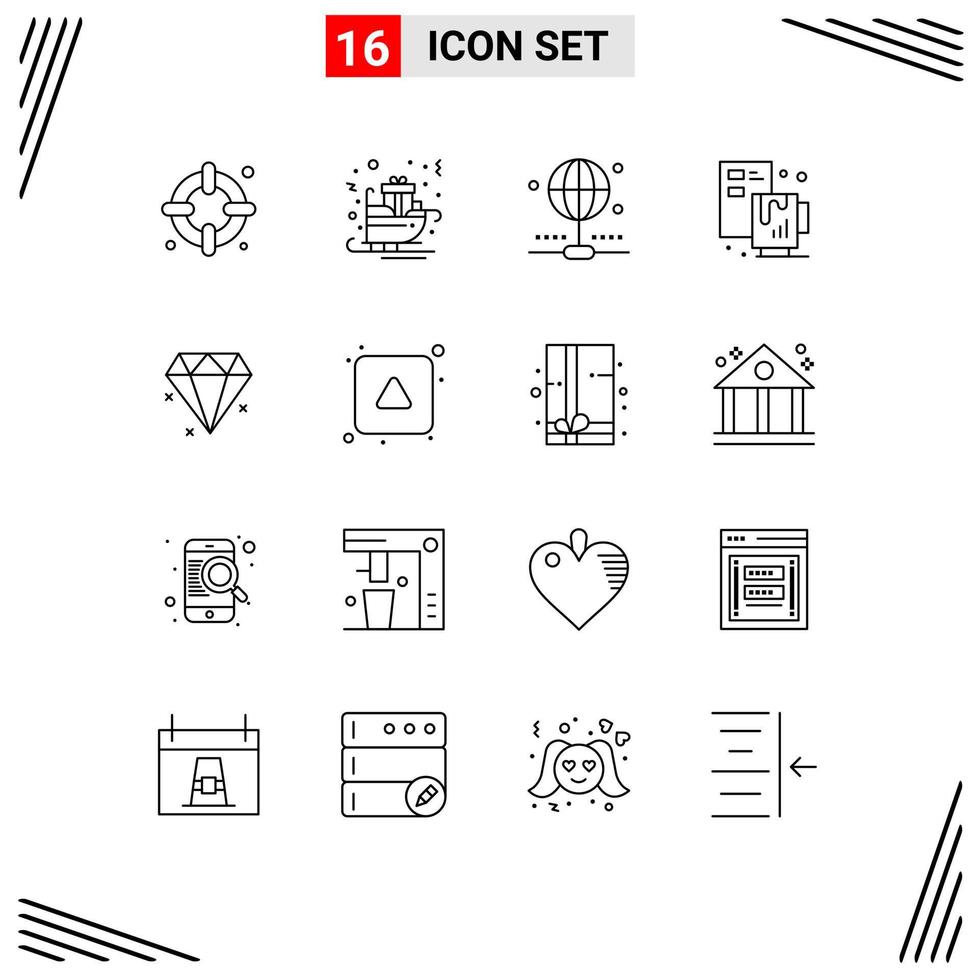 16 Thematic Vector Outlines and Editable Symbols of align diamond connection file process Editable Vector Design Elements