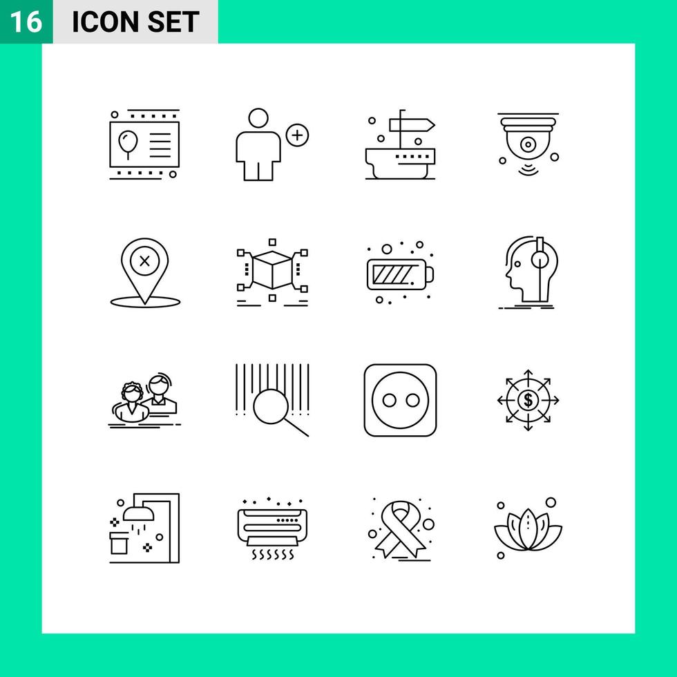 16 Outline concept for Websites Mobile and Apps location iot new internet of things camera Editable Vector Design Elements