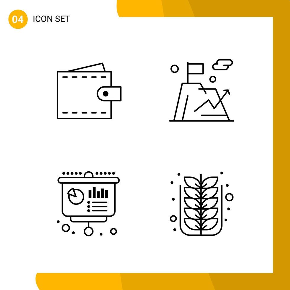 4 Icon Set Line Style Icon Pack Outline Symbols isolated on White Backgound for Responsive Website Designing vector