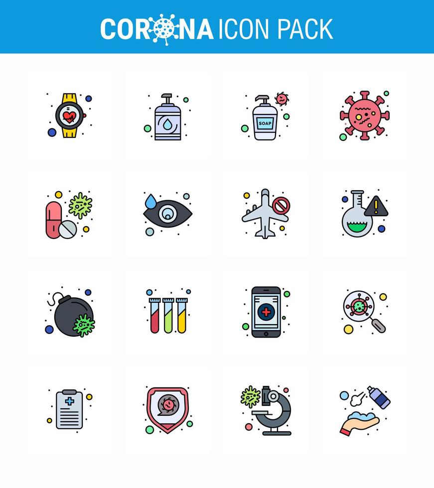 25 conjunto de iconos de emergencia de coronavirus diseño azul como desinfectante de virus de microorganismos coronavirus lavado de manos coronavirus viral 2019nov elementos de diseño de vectores de enfermedades