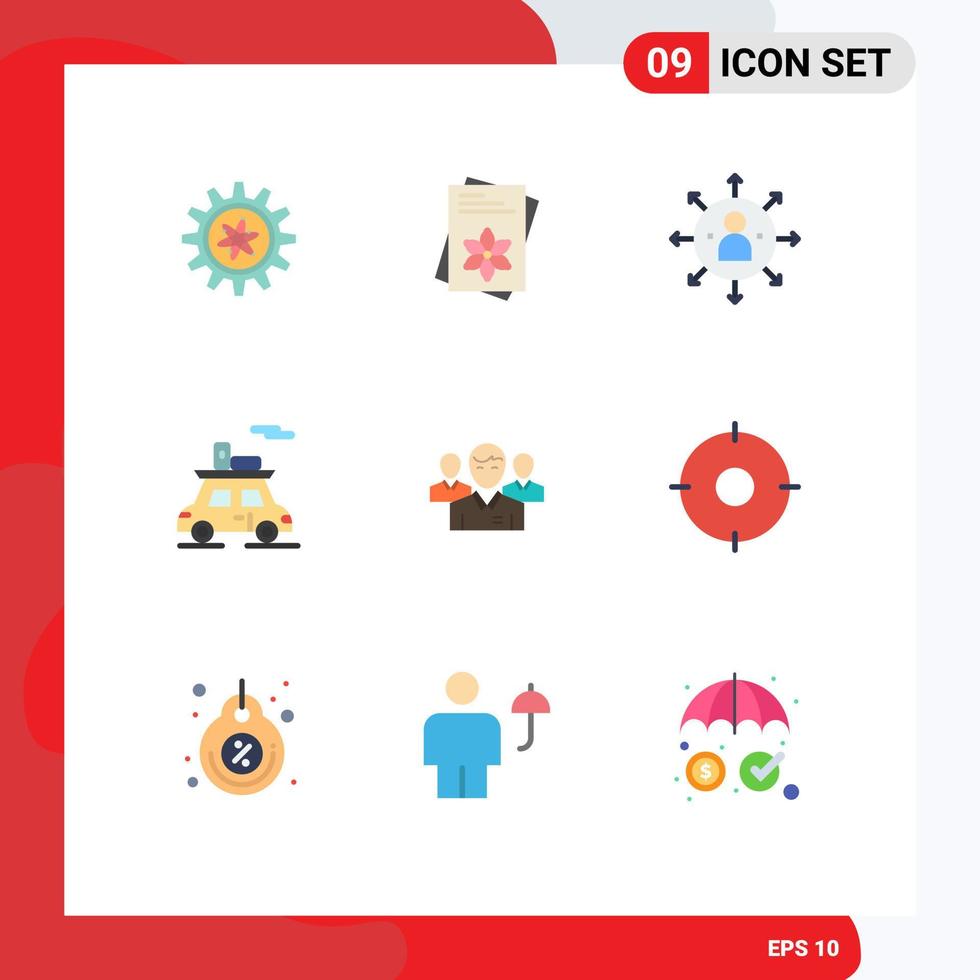 Universal Icon Symbols Group of 9 Modern Flat Colors of team transport abilities sports opportunity Editable Vector Design Elements