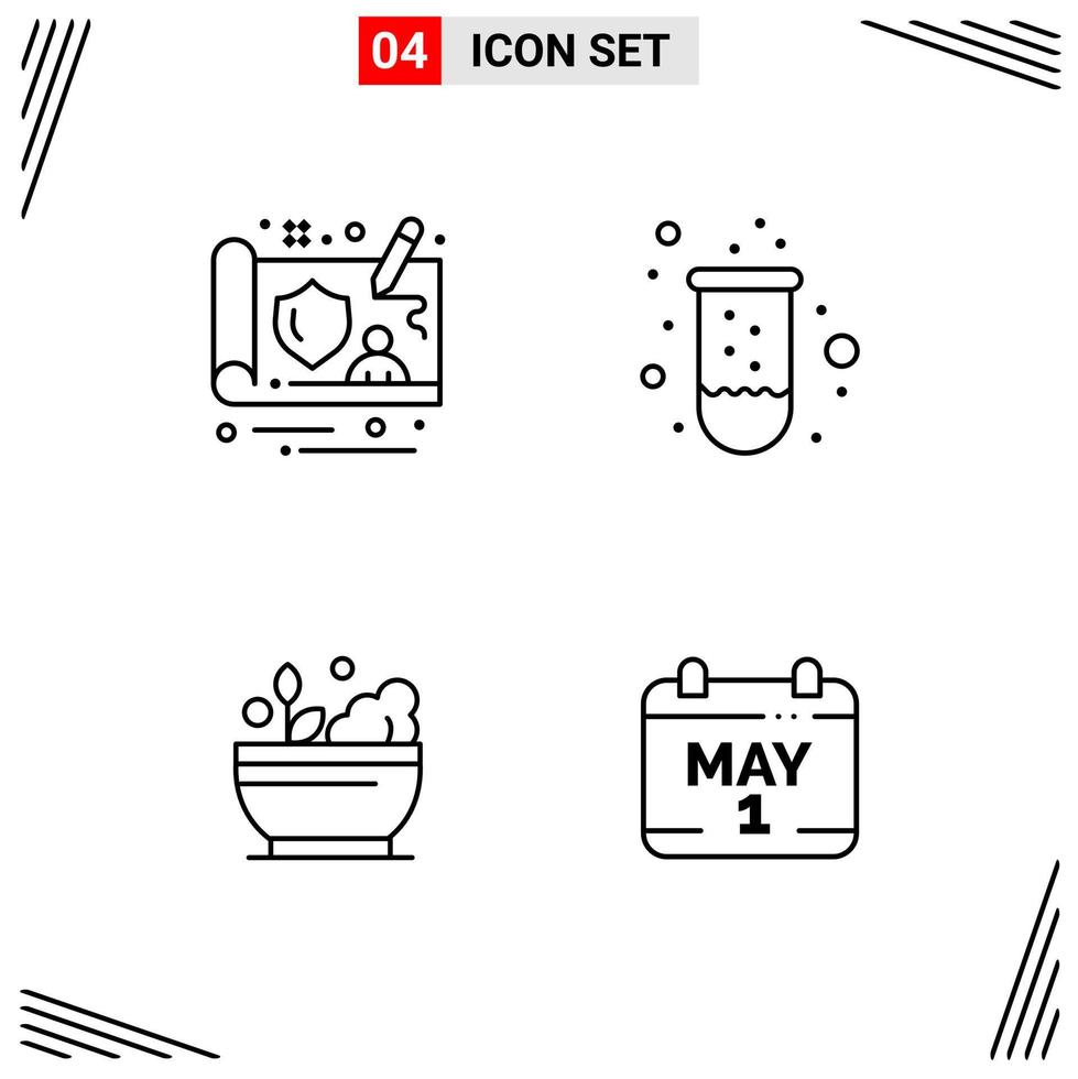 4 Icons Line Style Grid Based Creative Outline Symbols for Website Design Simple Line Icon Signs Isolated on White Background 4 Icon Set vector