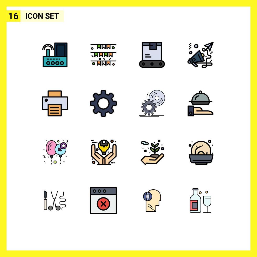 Set of 16 Modern UI Icons Symbols Signs for speaker finance ireland business logistics Editable Creative Vector Design Elements