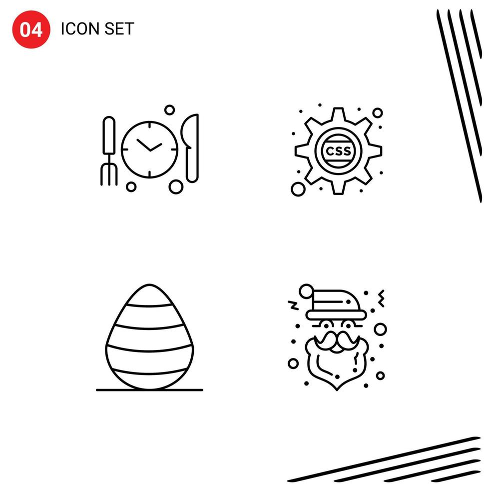 4 Thematic Vector Filledline Flat Colors and Editable Symbols of medical nature cascading css gear christmas Editable Vector Design Elements