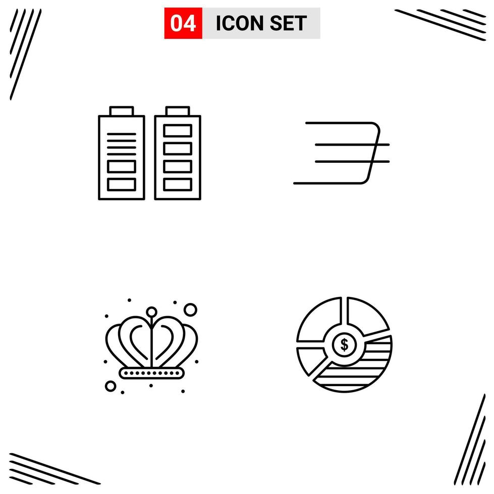 4 Icons Line Style Grid Based Creative Outline Symbols for Website Design Simple Line Icon Signs Isolated on White Background 4 Icon Set vector