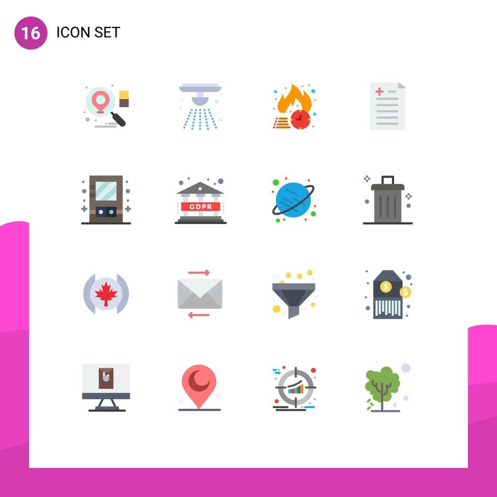 Flat Color Pack of 16 Universal Symbols of mirror box friday test comparison Editable Pack of Creative Vector Design Elements