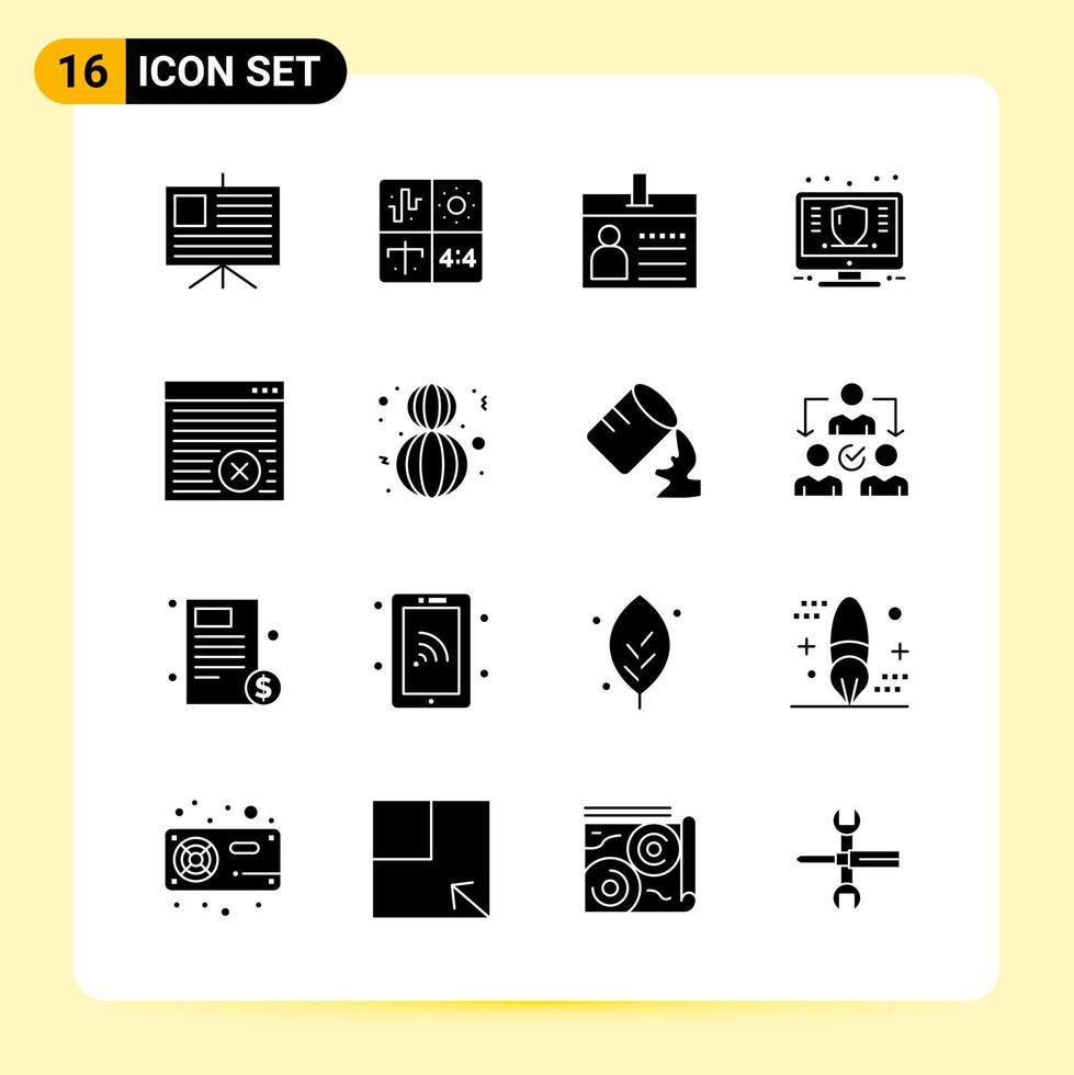 16 Creative Icons for Modern website design and responsive mobile apps 16 Glyph Symbols Signs on White Background 16 Icon Pack vector