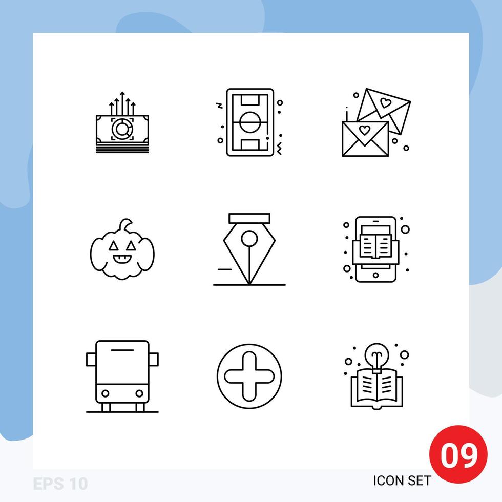 conjunto de 9 iconos de interfaz de usuario modernos signos de símbolos para eliminar elementos de diseño vectorial editables de boda americana del juego de EE. UU. vector