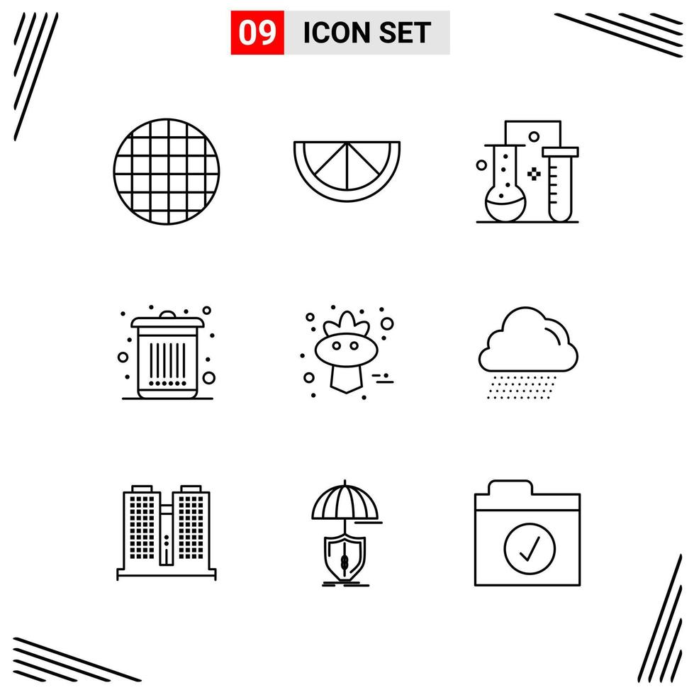 9 Icons Line Style Grid Based Creative Outline Symbols for Website Design Simple Line Icon Signs Isolated on White Background 9 Icon Set vector
