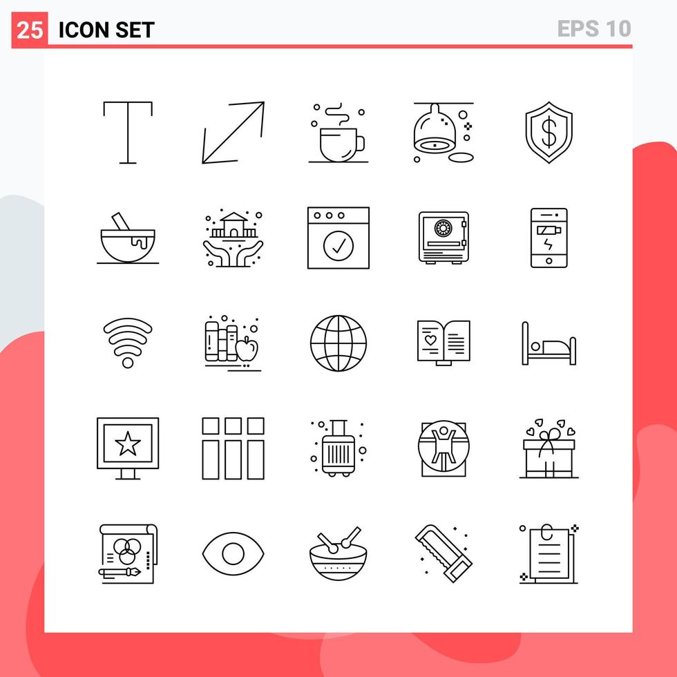 Collection of 25 Vector Icons in Line style Modern Outline Symbols for Web and Mobile Line Icon Sign Isolated on White Background 25 Icons