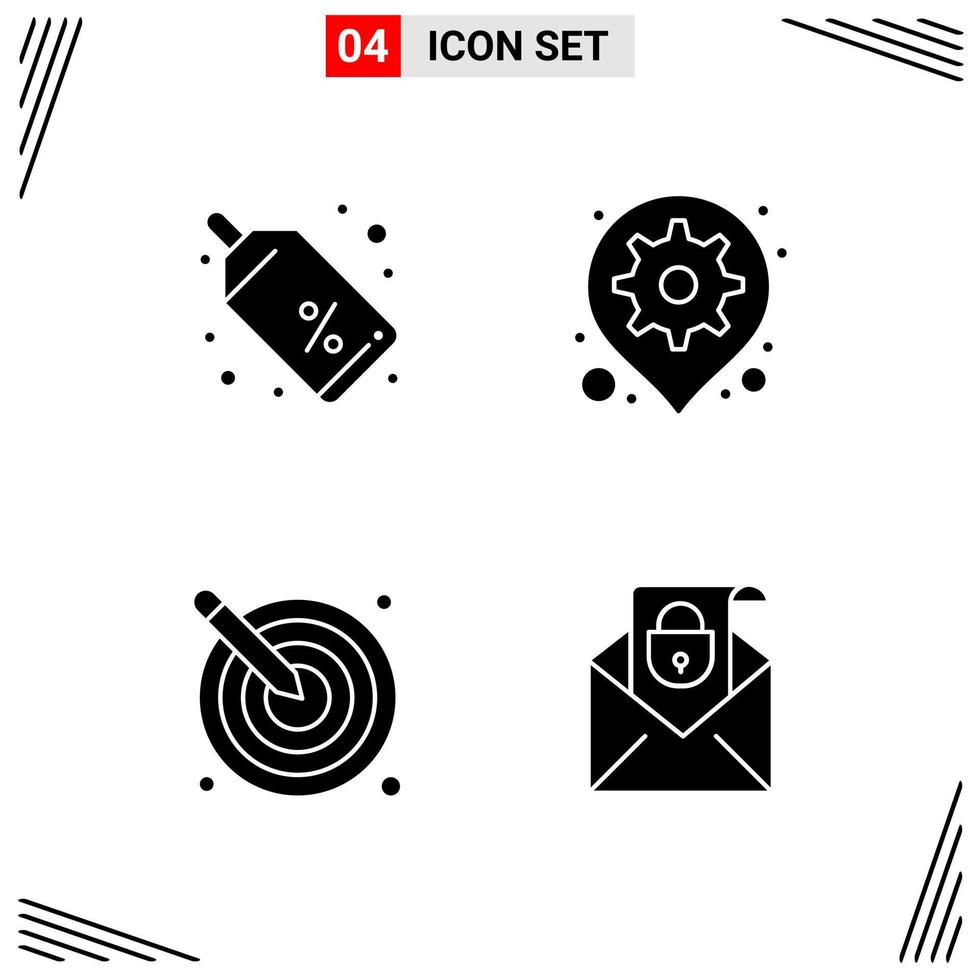 4 Icons Solid Style Grid Based Creative Glyph Symbols for Website Design Simple Solid Icon Signs Isolated on White Background 4 Icon Set vector