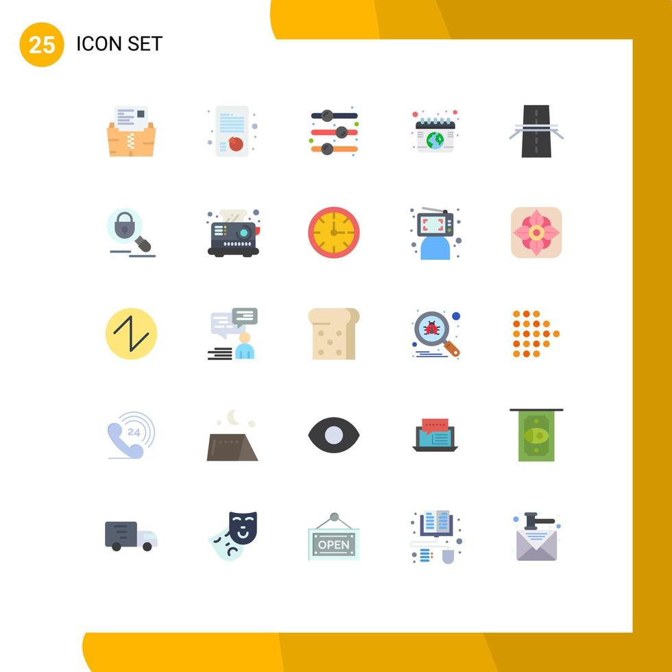 25 User Interface Flat Color Pack of modern Signs and Symbols of bridge ecology strategic earth toggle switch Editable Vector Design Elements