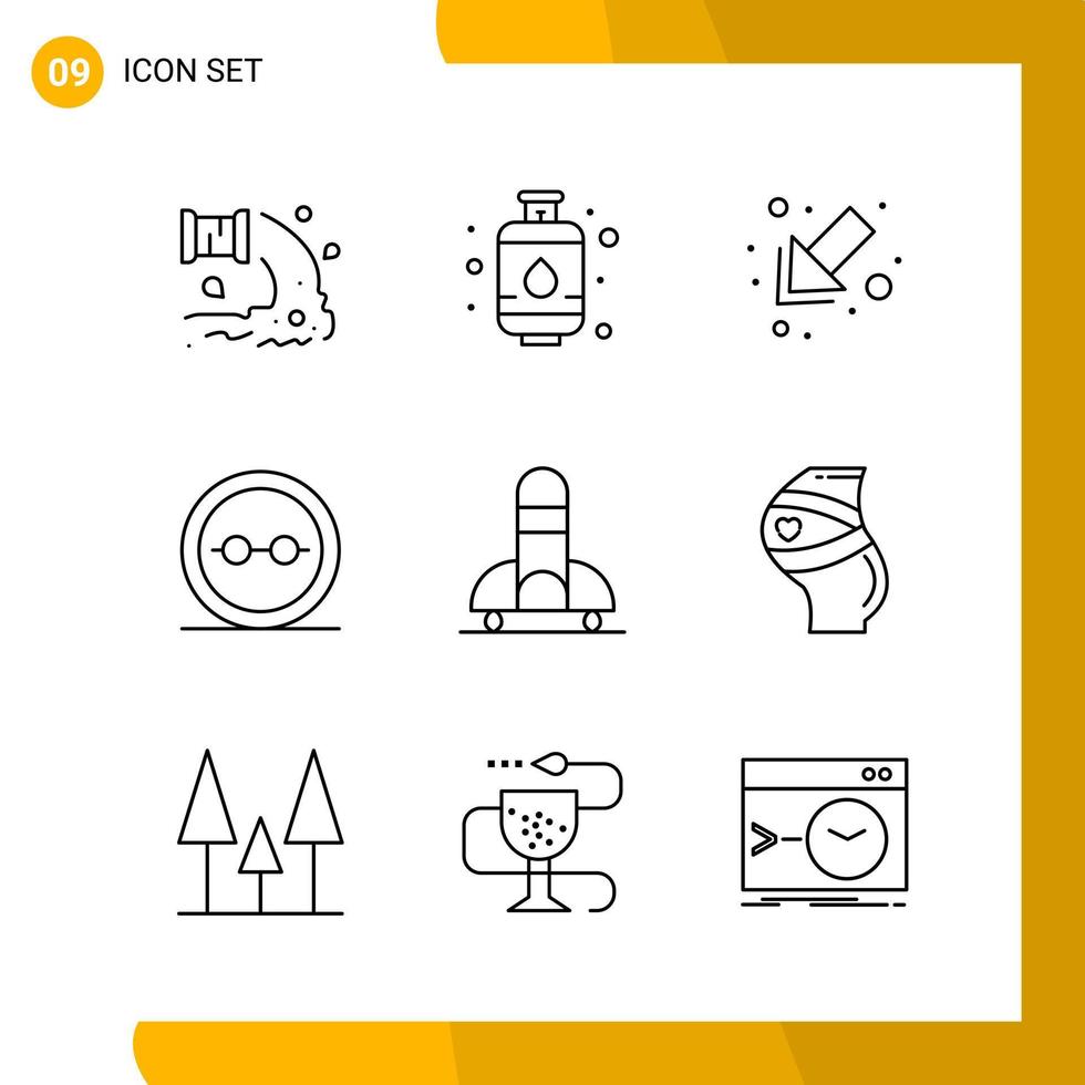 9 Icon Set Line Style Icon Pack Outline Symbols isolated on White Backgound for Responsive Website Designing vector
