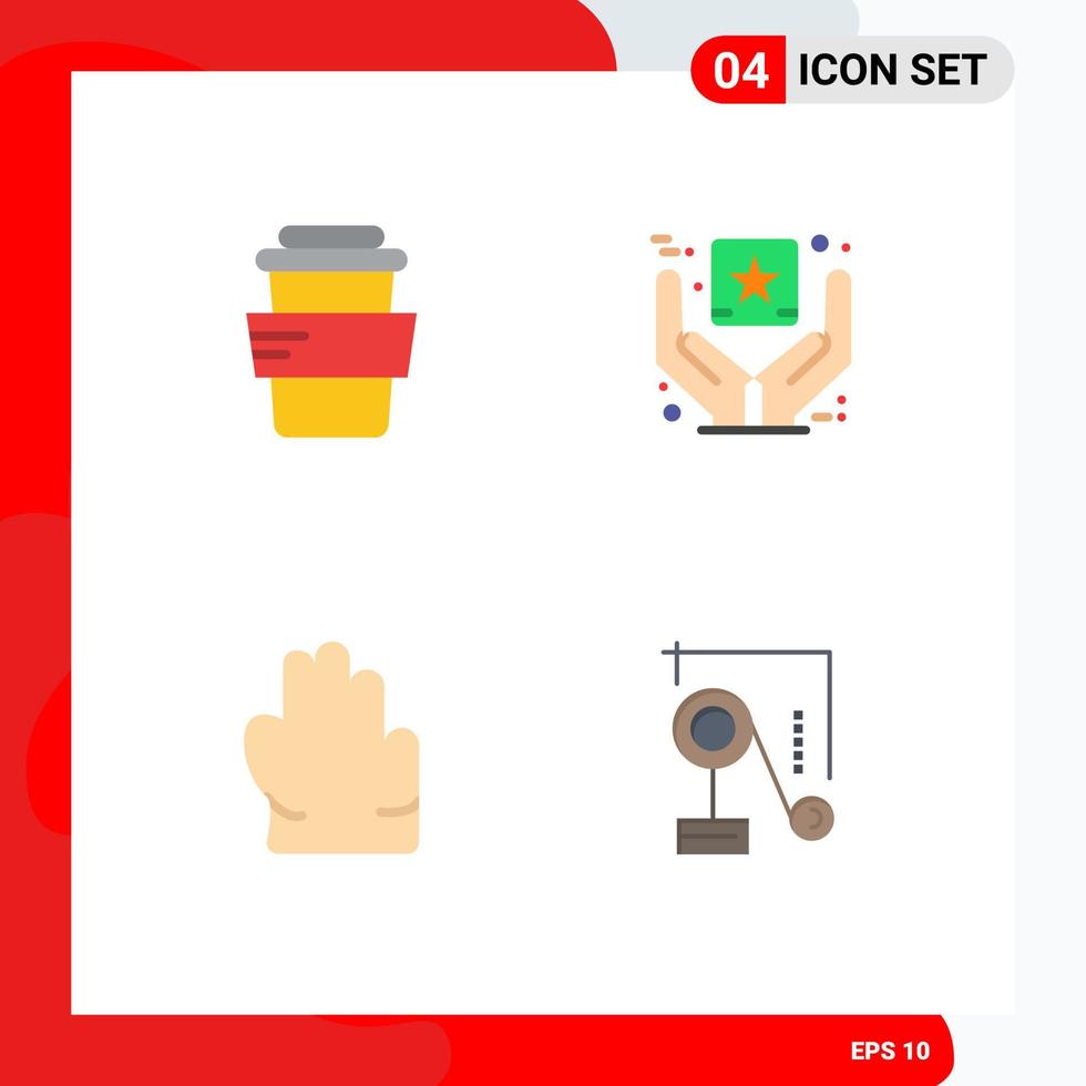 paquete de 4 iconos planos creativos de elementos de diseño de vectores editables de educación de bienes de mejor calidad