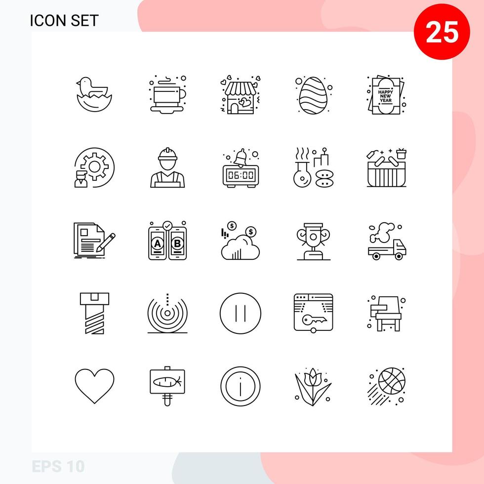 25 Creative Icons Modern Signs and Symbols of new year card shop spring egg Editable Vector Design Elements