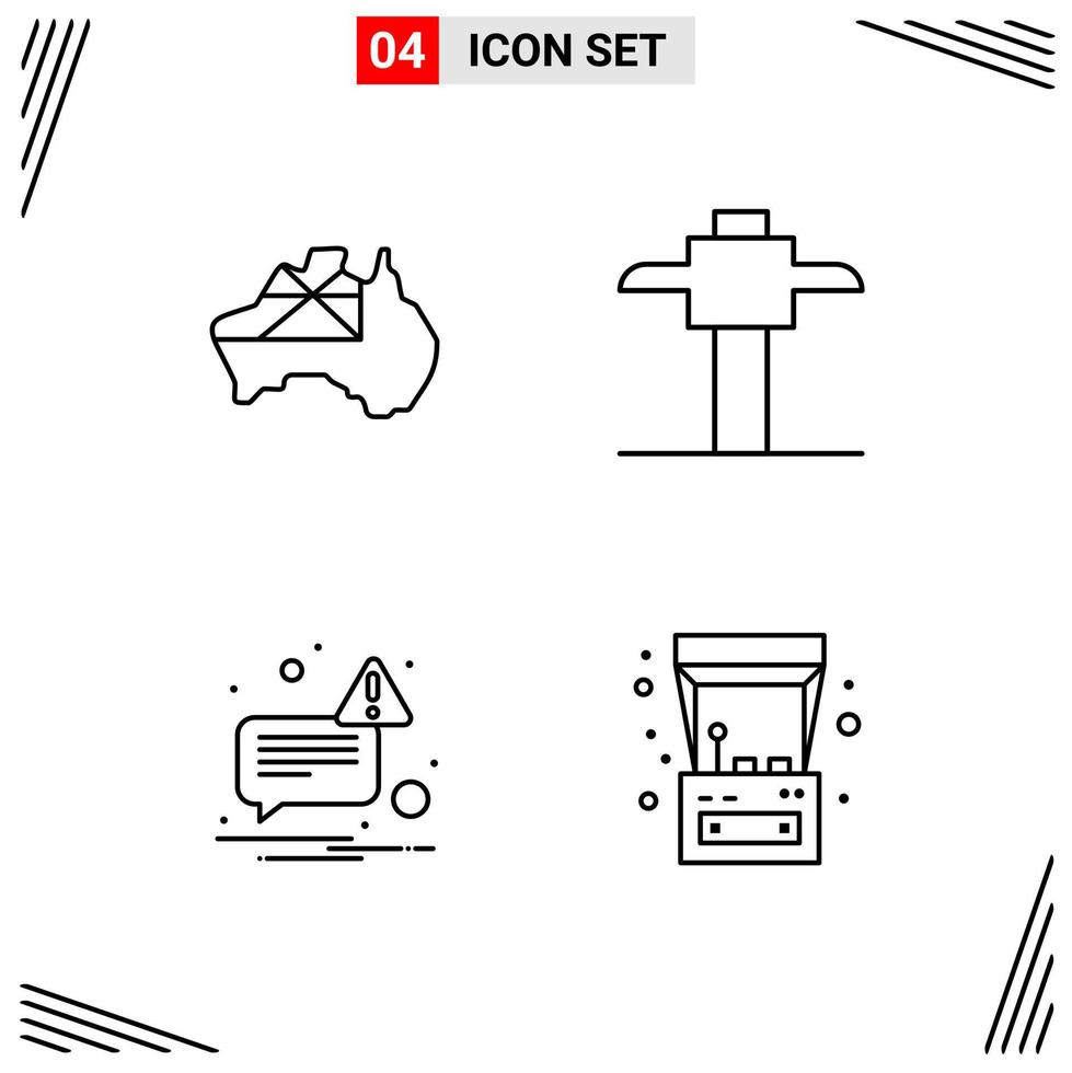 4 Icons Line Style Grid Based Creative Outline Symbols for Website Design Simple Line Icon Signs Isolated on White Background 4 Icon Set vector